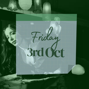Friday 3rd October tickets available to this Sydney CBD show this weekend. Glamorous woman lying on vintage bar in background. Weekend date showing tickets available in front. 
